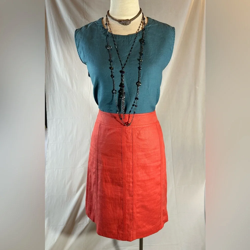 Quince Women 100% European Linen Sleeveless Spring Tank Top Teal Lg Mineral Blue - Picture 13 of 14